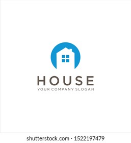 Circle Real Estate Logo design vector template . House logo.