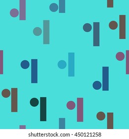 Circle rectangle color seamless pattern. Fashion graphic background design. Modern stylish abstract texture. Colorful template for prints, textiles, wrapping, wallpaper, website. VECTOR illustration