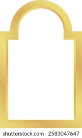Circle with Rectangle Gold Gradient Oriental Style Islamic Frame Arches with Modern Boho Mosque Dome for Door