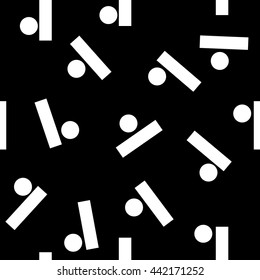 Circle and rectangle seamless pattern. Fashion graphic background design. Modern stylish abstract texture Monochrome template for prints, textiles, wrapping, wallpaper, website VECTOR illustration