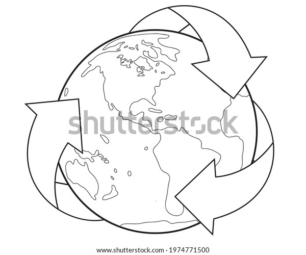 Circle Recycle Arrow Icon Earth Globe 库存矢量图（免版税）1974771500 Shutterstock