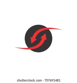Circle with recycle arrow logo