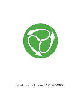 circle with Recycle arrow logo design