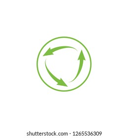 Circle with recycle arrow logo design