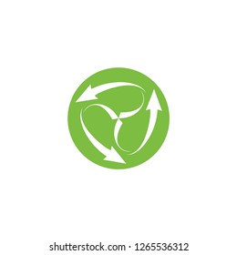 Circle with recycle arrow logo design