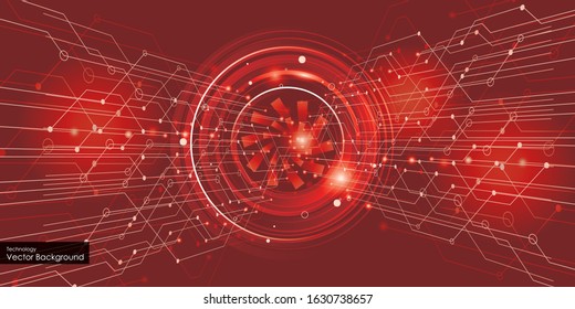 Circle red abstract technology innovation concept vector background