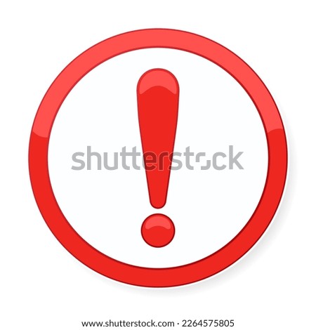 Circle Red Attention or Alert stamp sticker with Exclamation Mark icon vector illustration