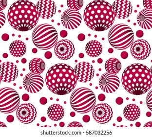 circle red beads on black background. creative modern geometry style seamless pattern for wrapping paper, music poster. contemporary repeatable geometric motif inspired by Ukraine traditional stile 