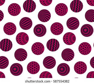 circle red beads on black background. creative modern geometry style seamless pattern for wrapping paper, music poster. contemporary repeatable geometric motif inspired by Ukraine traditional stile 