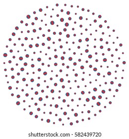 circle red blue gradient. abstract ball. white background. vector illustration.