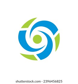 circle red and blue vector logo