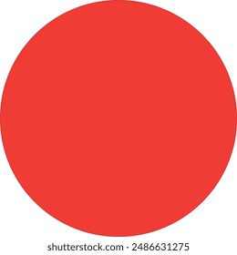Circle with red colour on a white background. The basic geometry in mathematics. It can be used for educational purposes. It is also known as the Japanese flag. 