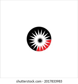 circle red end black eye vector logo