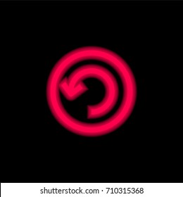 Circle red glowing neon ui ux icon. Glowing sign logo vector