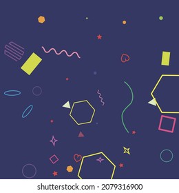 Circle Red Pink Stars Simple Wave Multicolor Hipster Background. Ring Zigzag Square Polygonal Yellow Lime Rectangle Design Pic. Violet Pastel Bright Oval Dark Blue Geometrical Design.
