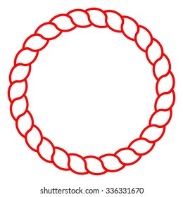 Circle Red Rope Vector Line Art Isolated