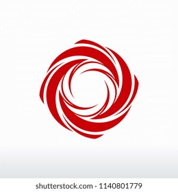 Circle Red Tornado logo symbol isolated, Abstract Hurricane Logo Symbol, Typhoon vector illustration