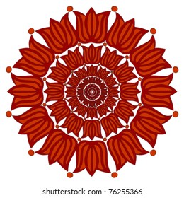 circle red tulip flower