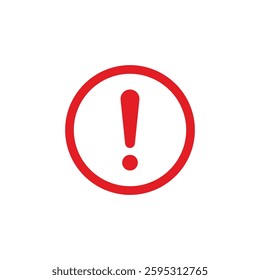 circle red warning mark icon. warning signs vector illustration. red circle isolated exclamation mark on white background