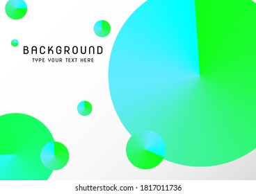 un círculo de colores verdes y azules reflexivos. banner de vectores para el fondo de diseño web online