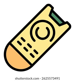 Circle remote control icon. Outline circle remote control vector icon color flat isolated