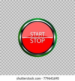 A circle is represented in the form of a button with a start and stop sign, with a green stroke.
