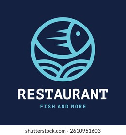 A circle restaurant logo design modern icon illustration.