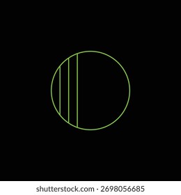 Circle Retro Futuristic Design Element