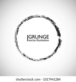 circle Retro Shape. Black Stamp. Banners, Insignias,stamps,Icons, Labels,frames and Badges. Brush Strokes . grunge texture Vector .