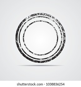 Circle Retro Shape. Black Stamp. Banners, Insignias,stamps,Icons, Labels and Badges.