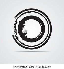 Circle Retro Shape. Black Stamp. Banners, Insignias,stamps,Icons, Labels and Badges.
