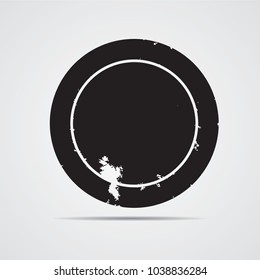 Circle Retro Shape. Black Stamp. Banners, Insignias,stamps,Icons, Labels and Badges.