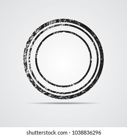Circle Retro Shape. Black Stamp. Banners, Insignias,stamps,Icons, Labels and Badges.