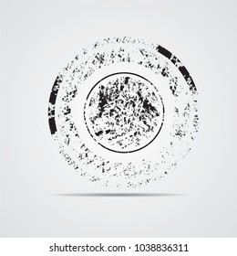 Circle Retro Shape. Black Stamp. Banners, Insignias,stamps,Icons, Labels and Badges.
