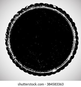 Circle Retro Shape. Black Stamp. Banners, Insignias,stamps,Icons, Labels and Badges.