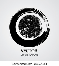 Circle Retro Shape. Black Stamp. Banners, Insignias,Logos, Icons, Labels and Badges.