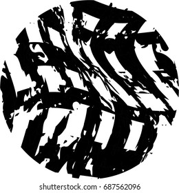 Circle Retro Shape. Black Stamp. Banners, Insignias,stamps,Icons, Labels and Badges.  

