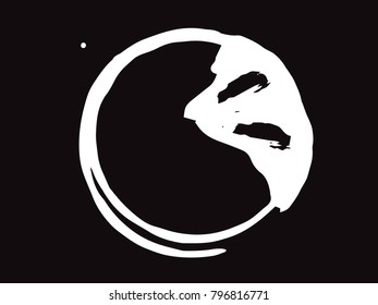 Circle Retro Shape. Black Stamp. Banners, Insignias,stamps,Icons, Labels and Badges.