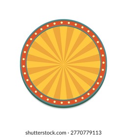 circle retro sign board with lamp for element design