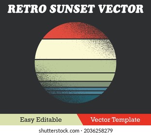 Circle Retro Vintage Sunset Colorful Shape - Shutterstock ID 2036258279
