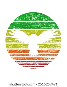 Un diseño de Vector vintage retro círculo con pájaro halcón