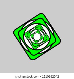Circle in rhombus, abstract figure, background