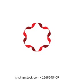 circle ribbon red frame icon symbol 