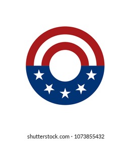 Circle Ribbon of USA Flag 