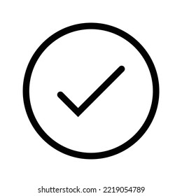 Circle right check mark vector icon illustration 