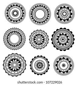 Circle & Ring Designs. Collection of nine.