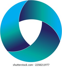 Circle ring logo, Blue round shape logo for your company, Vector illustration of circle logo