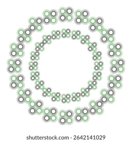 Circle ring ornament. Dotted rounded pattern. Light pastel vector. Repeating symmetrical shape.