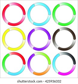 Circle, ring. Set of colorful circle banners. Three connection. Vector. EPS