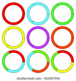 Circle, ring. Set of colorful circle banners. Three connection. Vector, EPS